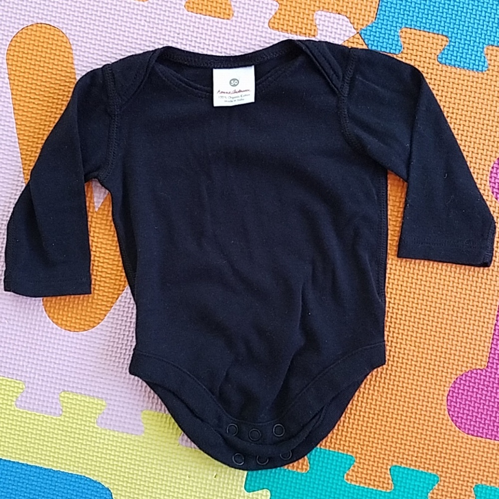 Hanna Andersson black onesie, size 50